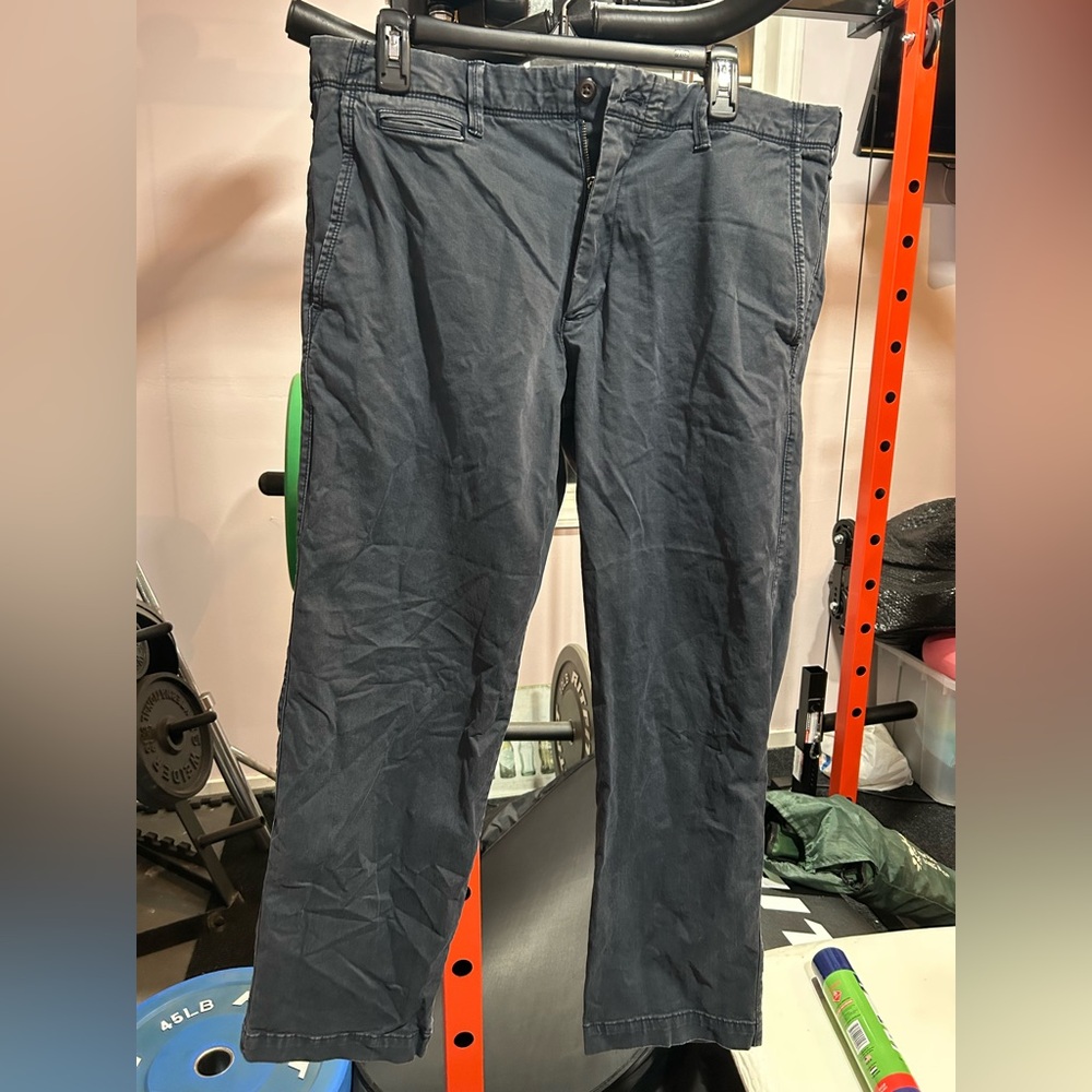 Gap Men’s Vintage Wash Chino Khaki Straight Fit Pants Navy Blue 36x30